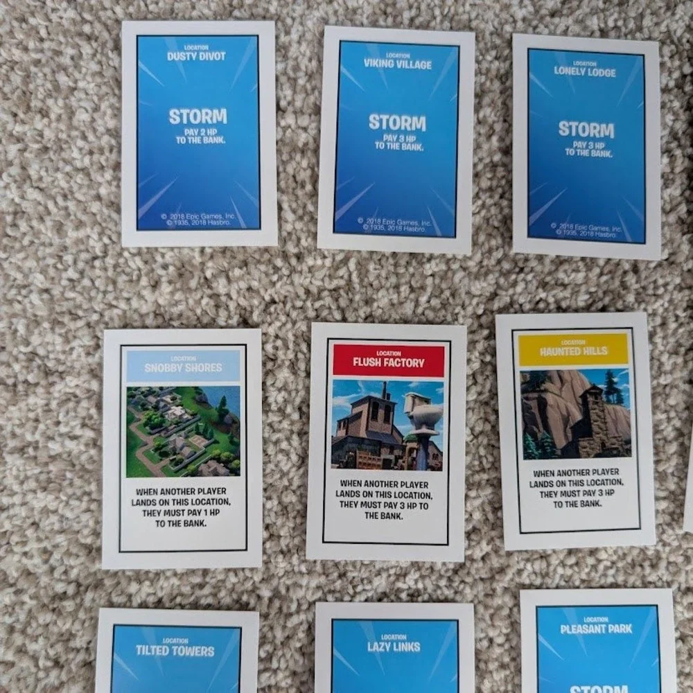 Hasbro Fortnite Monopoly Replacement‎ Property Cards 2018 Edition Lot of 16